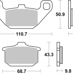 Sonderaktion SBS Street Ceramic Bremsbelag 557HF für HYOSUNG GA 300 * 1998 - 2001