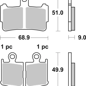 SBS Street Sinter Bremsbelag 869HS für HONDA VFR 1200 F w/DCT * 2010 - 2019 Direkt Vom Hersteller