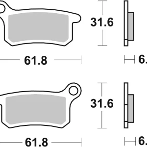 Geprüft SBS Offroad Racing Sinter Bremsbelag 783RSI hinten für KTM SX65 * 2004 - 2008