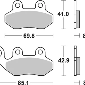 Top-Seller SBS Carbon Tech Scooter Bremsbelag vorne für PEUGEOT 125 Tweet RS * 2010 - 2013