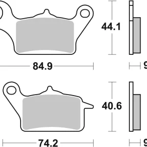 SBS Carbon Tech Scooter Bremsbelag vorne-R für YAMAHA MW125 Tricity * 2014 - 2019 Preisknaller