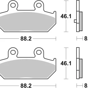 SBS Maxi Sinter Bremsbelag hinten für SUZUKI AN650 A Burgman Executive * 2004 - 2020 Direktkauf