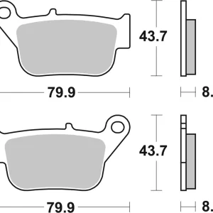 SBS Maxi Sinter Bremsbelag hinten für YAMAHA YP250 X-Max * 2014 - 2016 Zertifiziert