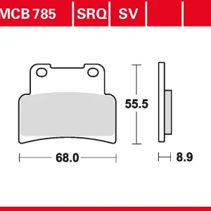 Zertifiziert TRW Bremsbelag Sinter Racing MCB785SRQ